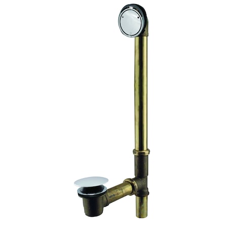 Westbrass Patented Deep Soak Closing overflow W/ ADA Approved Tip-Toe Drain in Polished Chrome 7931817CHM-26